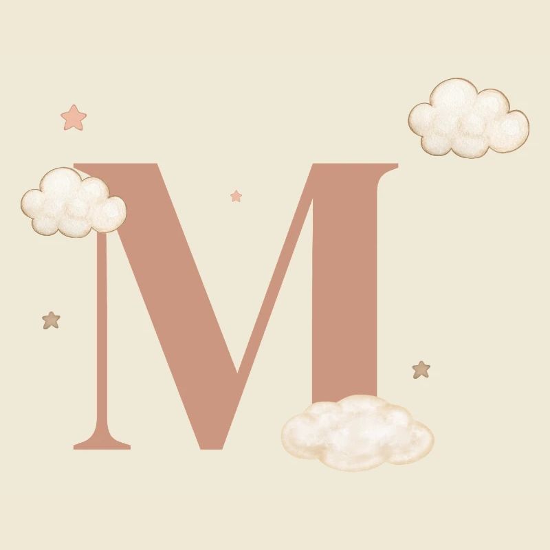 Buchstabe m bewölkt Sterne