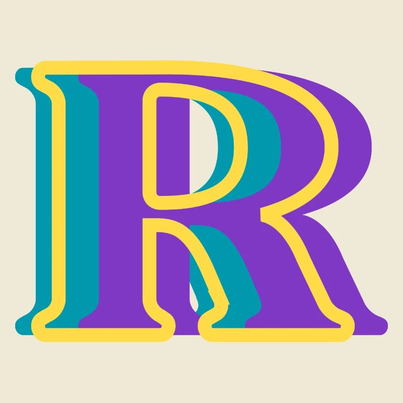 Lettre r multicolore