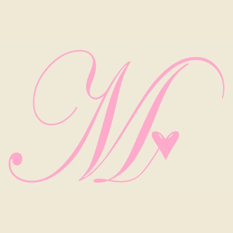 Monogram M Heart Vine