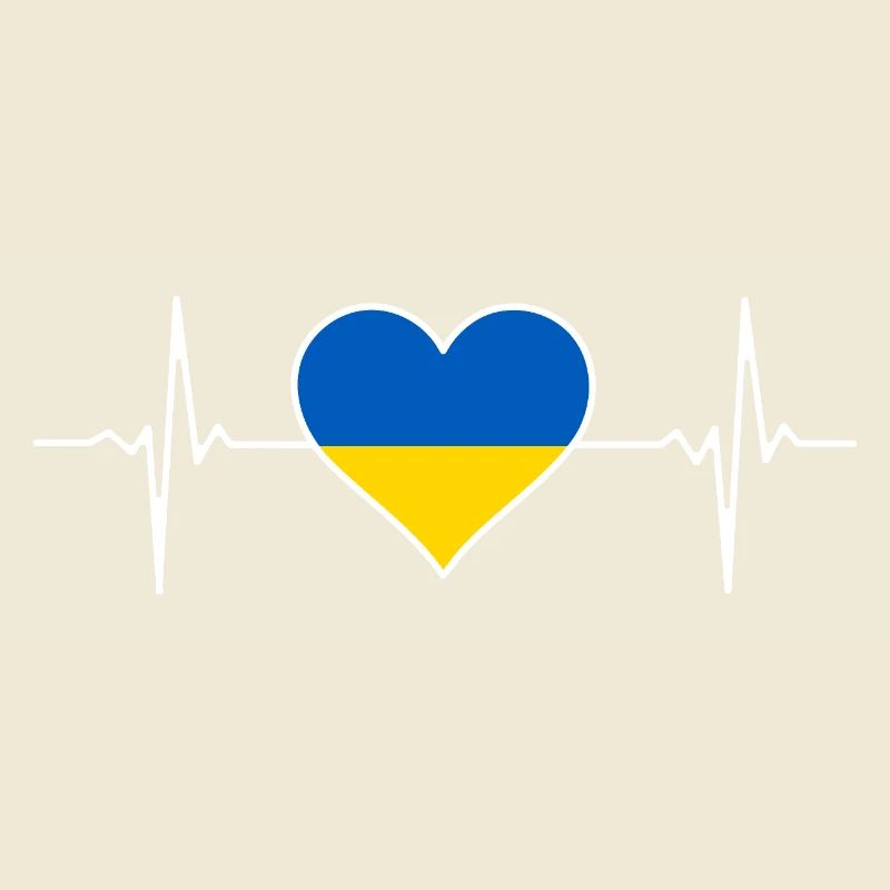 Battement de cœur du drapeau de l’Ukraine