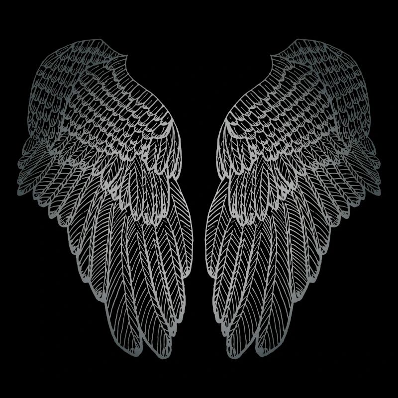 Herzförmige silberne Schutzengel-Flügel