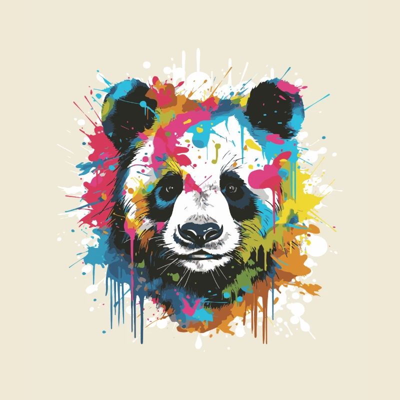 Panda Tier Pop Art Kopf