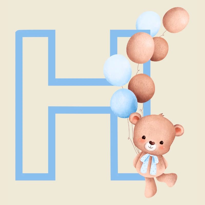 Buchstabe h blauer Bär