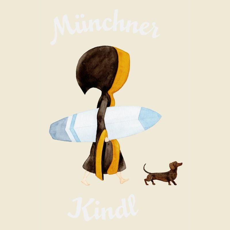 Münchner Kindl "Eisbach Surfer" mit Dackel