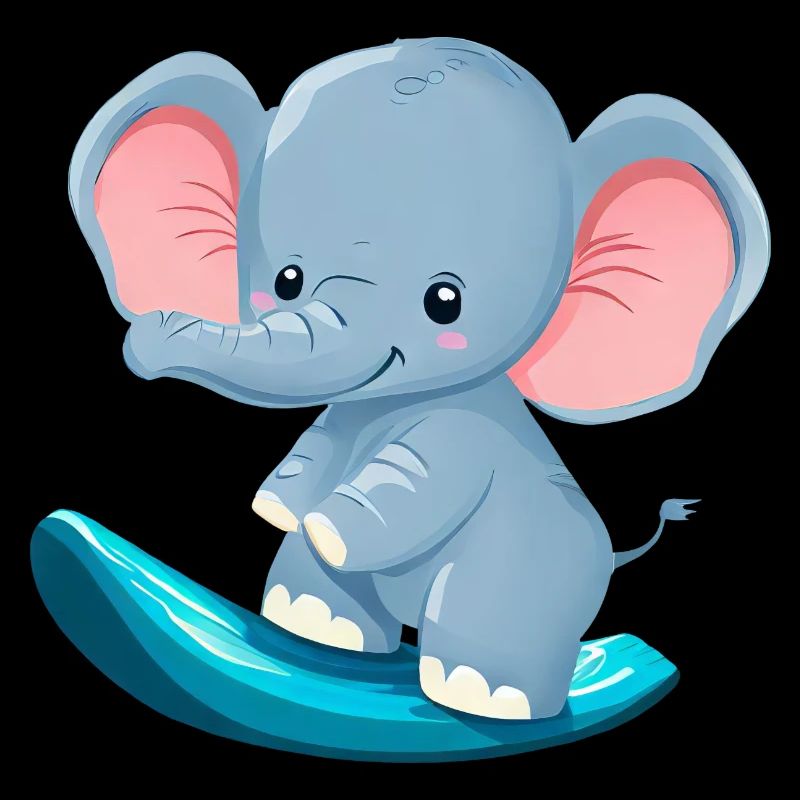 Surfer Elefant, Abenteuerliches Tierdesign