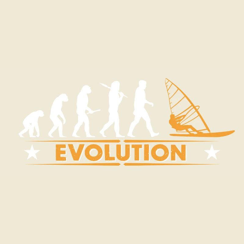 Evolution de la planche à voile - orange/blanc