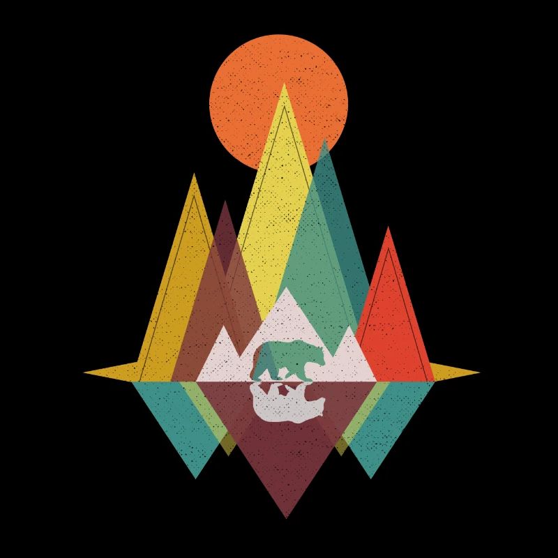Geometrische Berge - Bär Geschenk