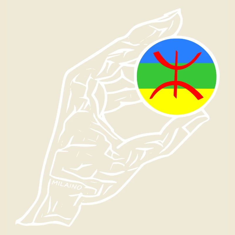 Drapeau de la main Amazigh