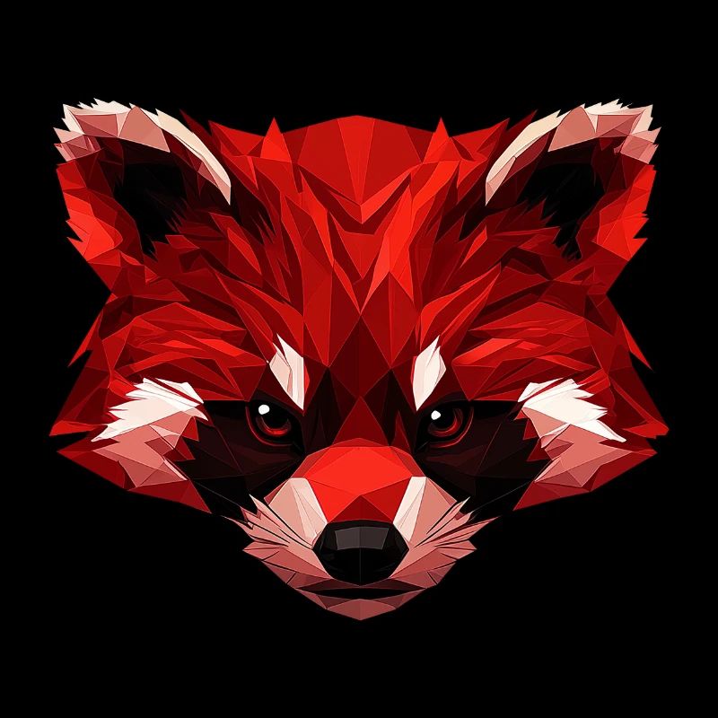 Red Panda Low Poly Art Design