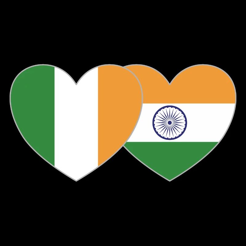 Irlande Inde Flag Heart