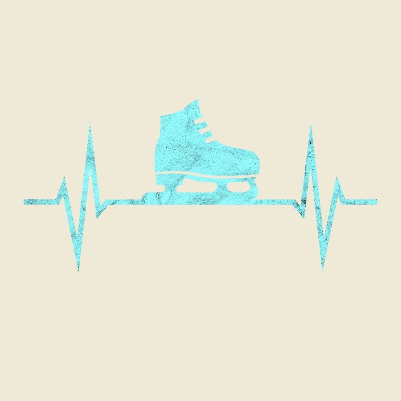 Schlittschuhe Eiskunstläufer EKG Puls Geschenk