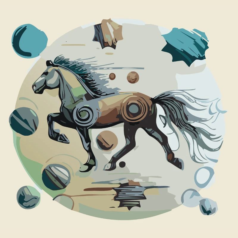 Cheval islandais - Graphique avec arrière-plan Variante 1