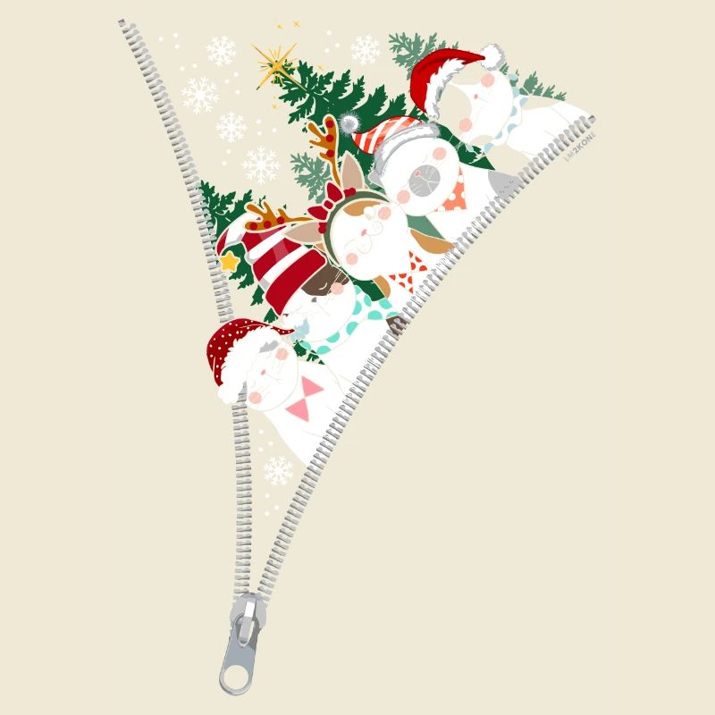 Noel fermeture éclair chats