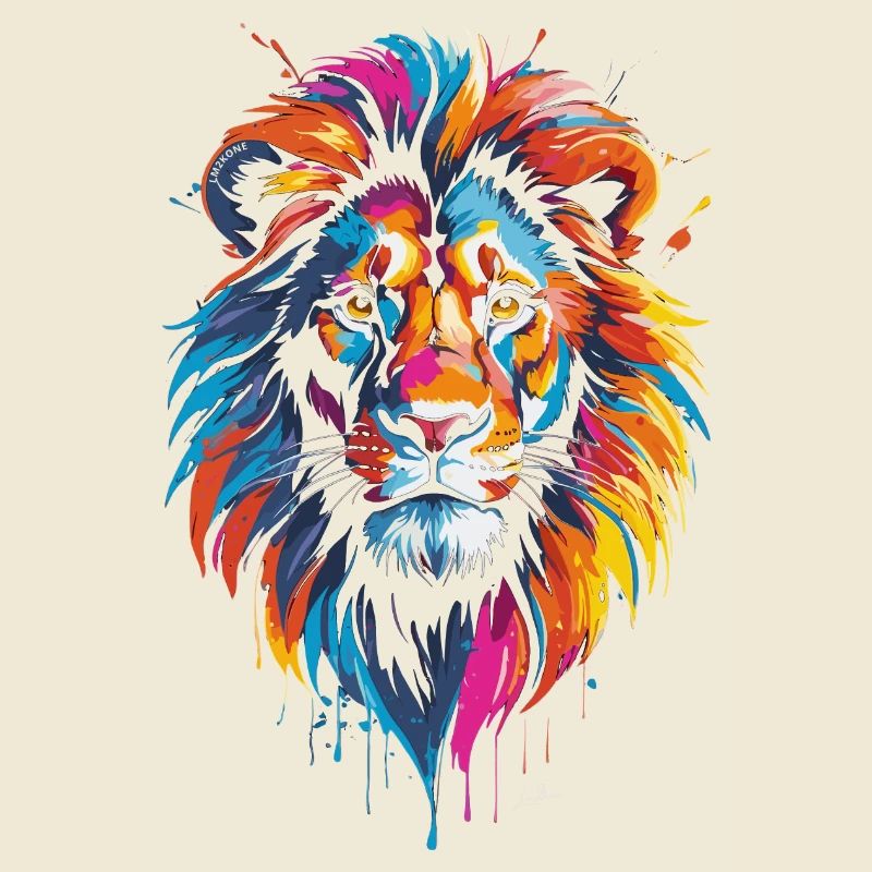 Lion multicolore