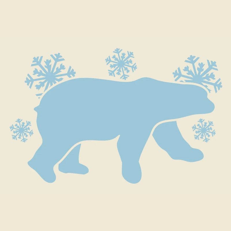 Eisbär mit Winter Schneeflocken