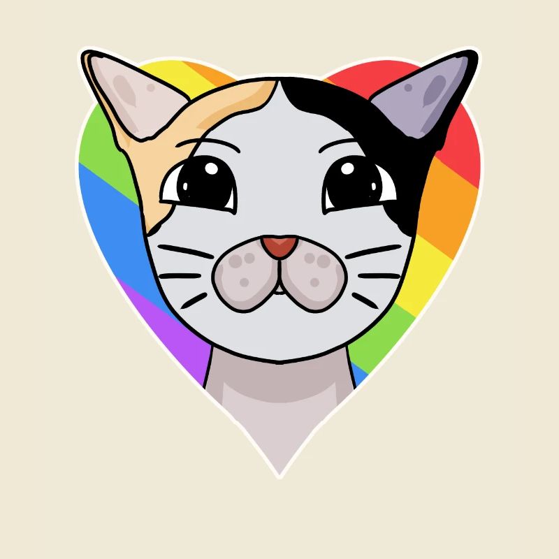 LGBT Cat Japanese Bobtail Rainbow