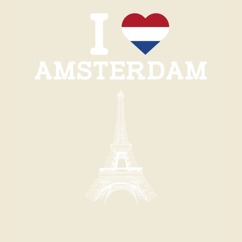 J’aime Amsterdam Cool Pays-Bas Drapeau Tour Eiffel