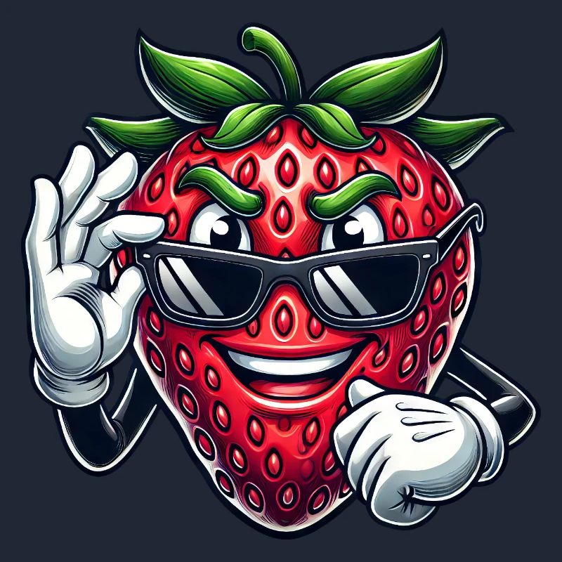 Coole Erdbeere Frucht Comic mit Sonnenbrille