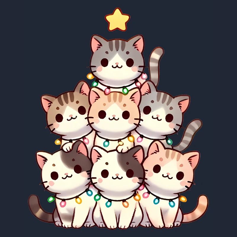 Weihnachtskratzbaum mit Lichtern