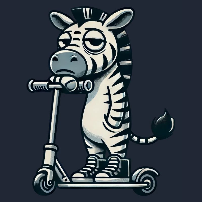 Zebra Roller Kickroller Lustiger Comic