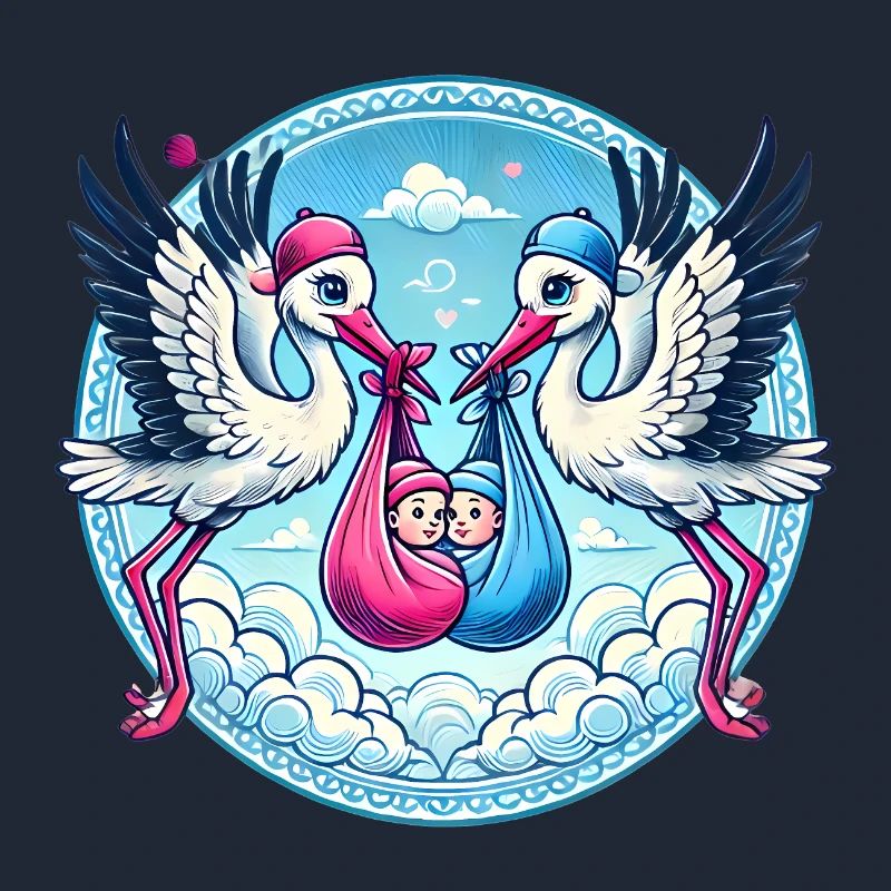 Pink or Blue Stork Baby Bundle Design