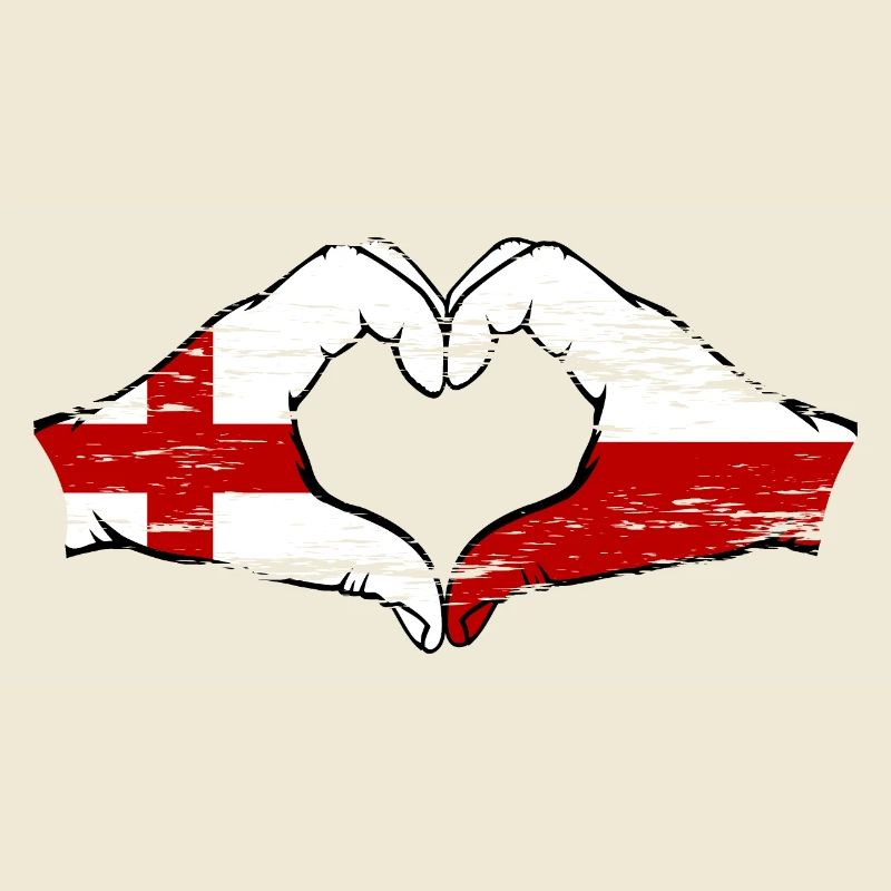 Angleterre Pologne drapeau forme coeur utilisé