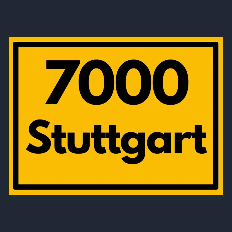 Place sign - then Retro urban Zip Code 7000 Stuttgart