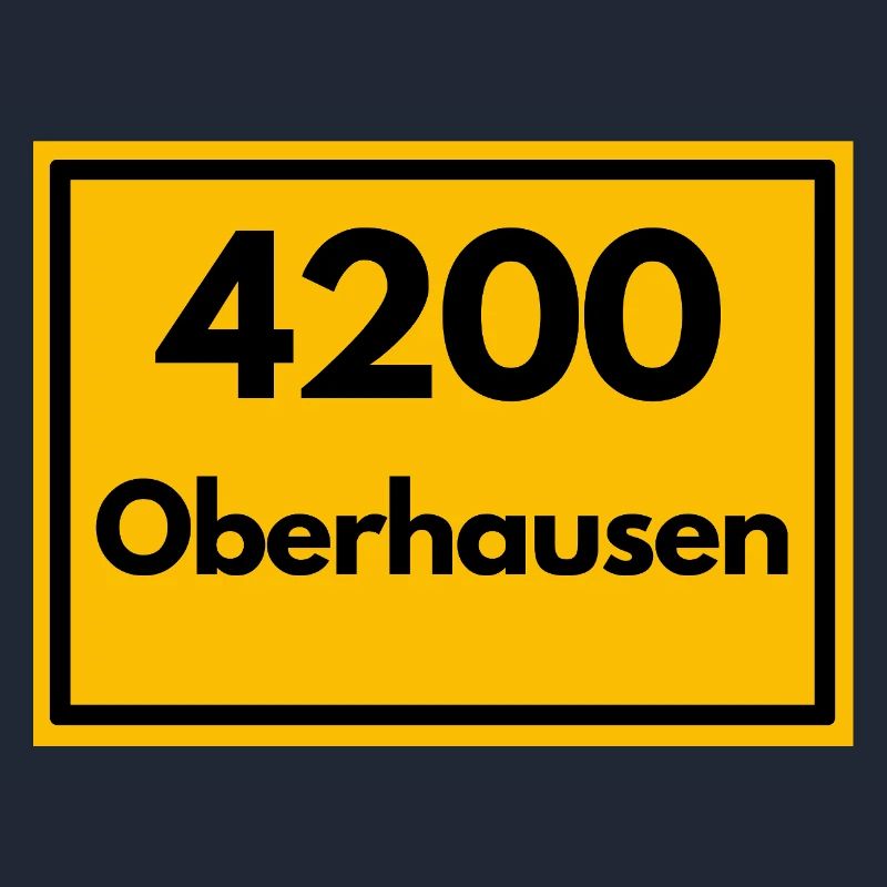 Place sign - then retro old zip code 4200 OBERHAUSEN