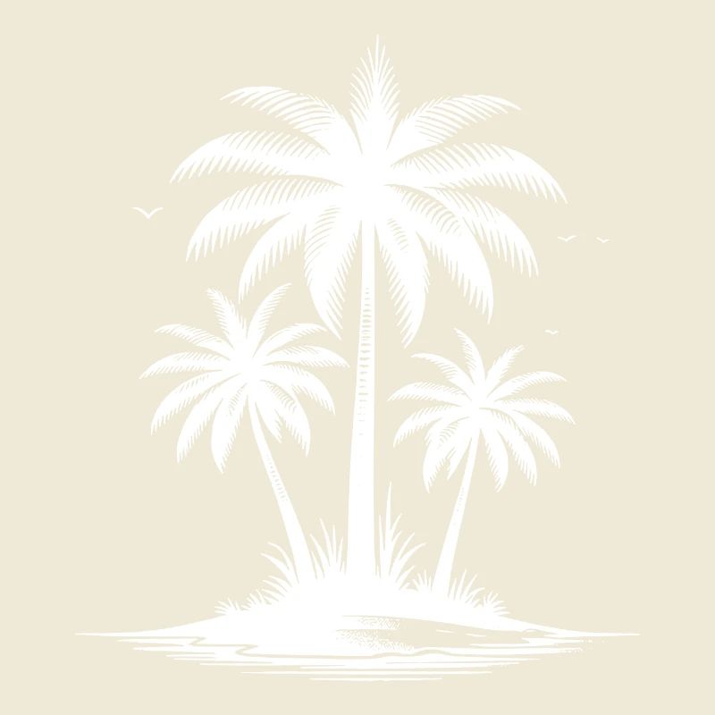 Tropical beach with palm trees