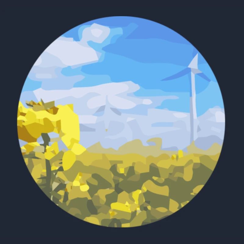 field with windmill