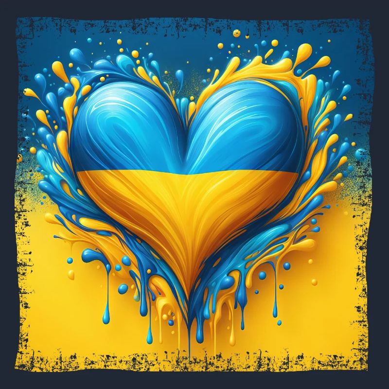 Conception de goutte d’eau de drapeau de coeur d’Ukraine