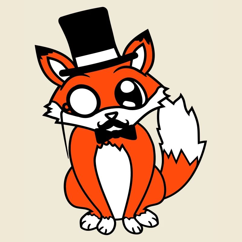 Fox Red Fox Sir Mr. Top Hat Monocle Glasses