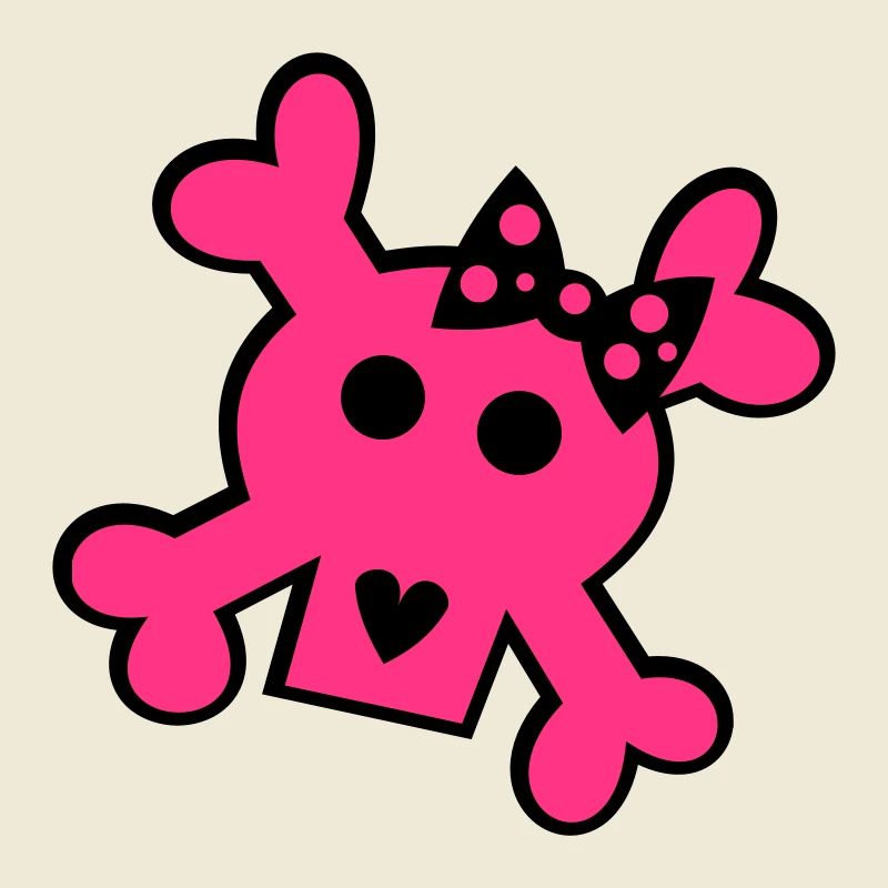 cute comic skull in pink