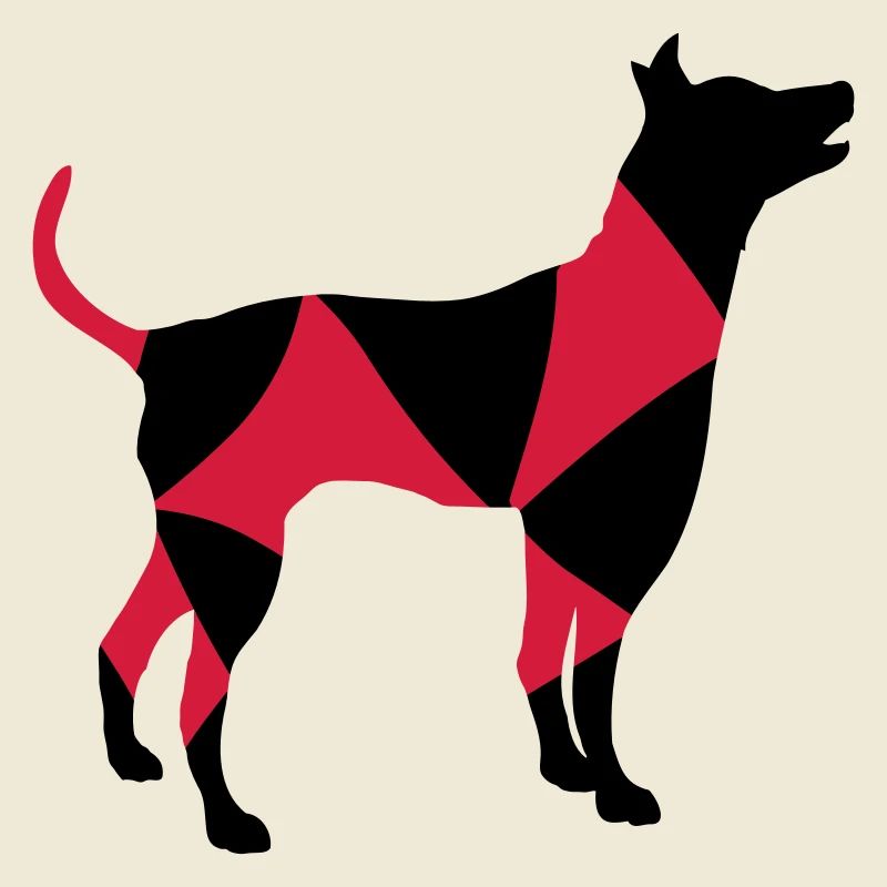 Großer Hund Silhouette Gefährlich Cooles Muster