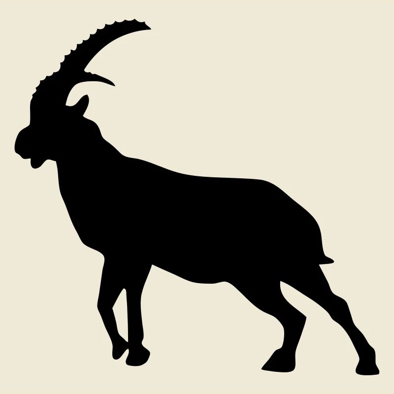 ibex silhouette animal mountain