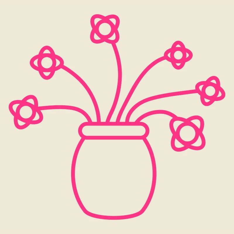 Lot de fleurs violettes dans la conception de motif décoratif de vase