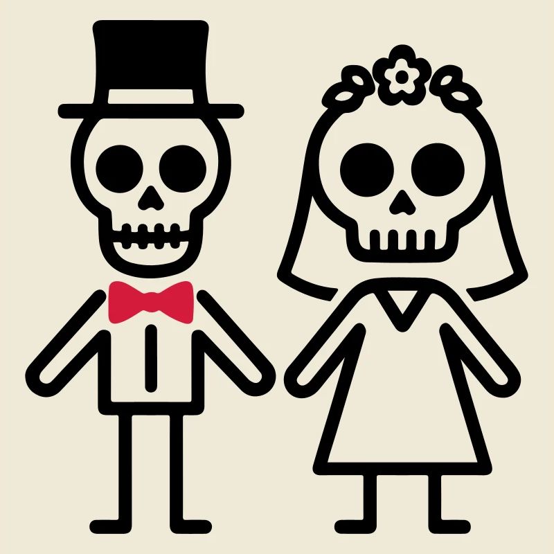 Ehepaar Hochzeit Skelett