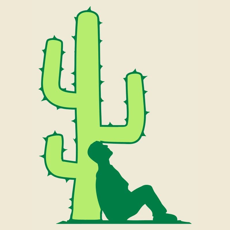 cactus relaxing leaning man resting sleeping