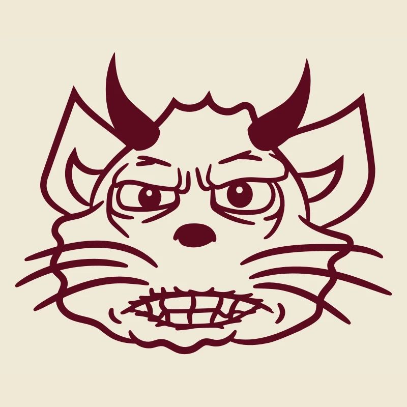 Dämon Monster Katze Halloween Horror Teufel Hörner