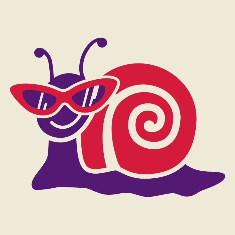 Escargot avec des lunettes rétro
