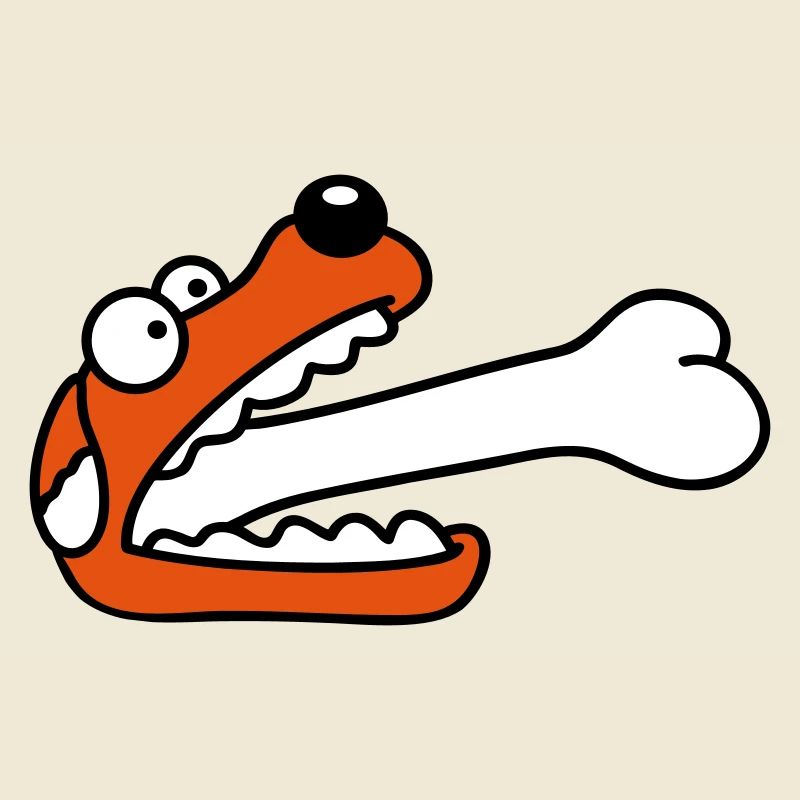 Dog Greedy Hungry Big Bone Swallowed