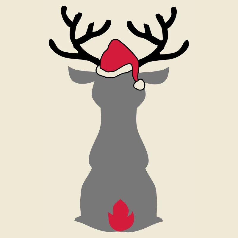 Elch mit Weihnachtsmütze