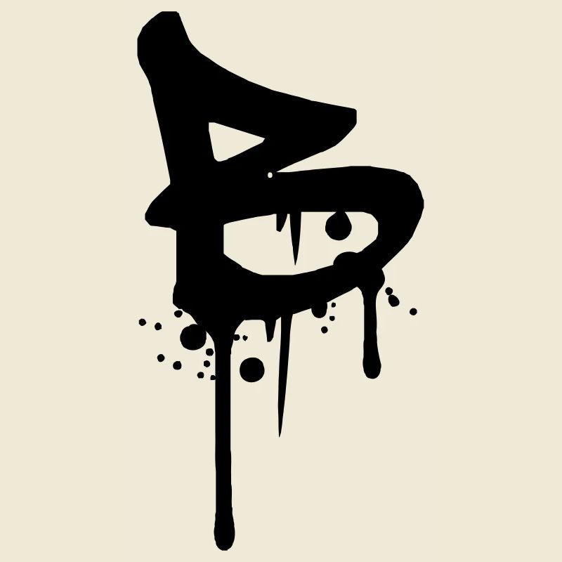 Graffiti B gouttes aspersion de sang Farbklex