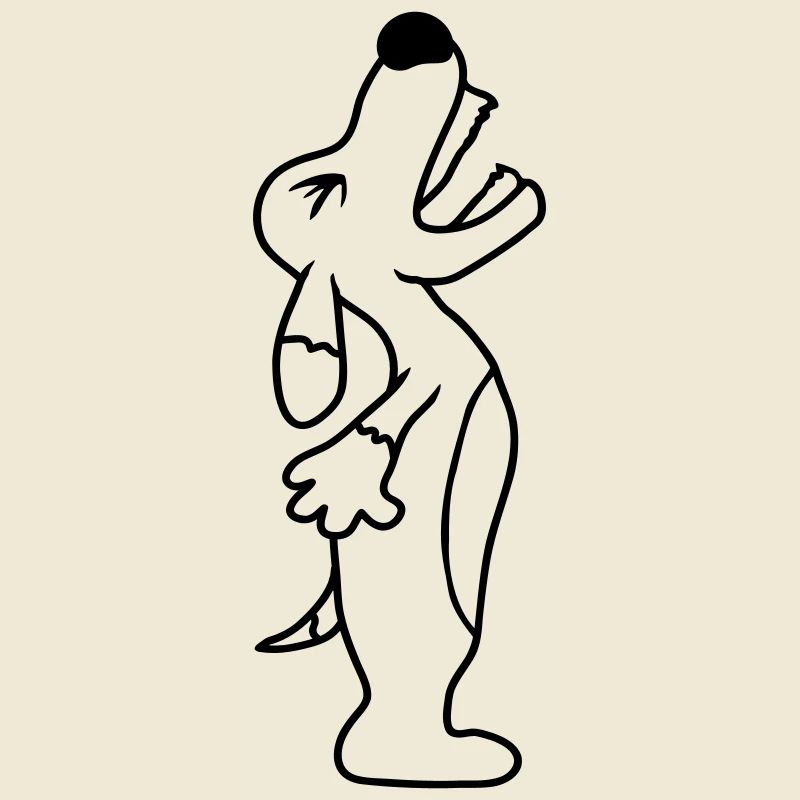 Dog angrily yelling upwards barking loudly yapping