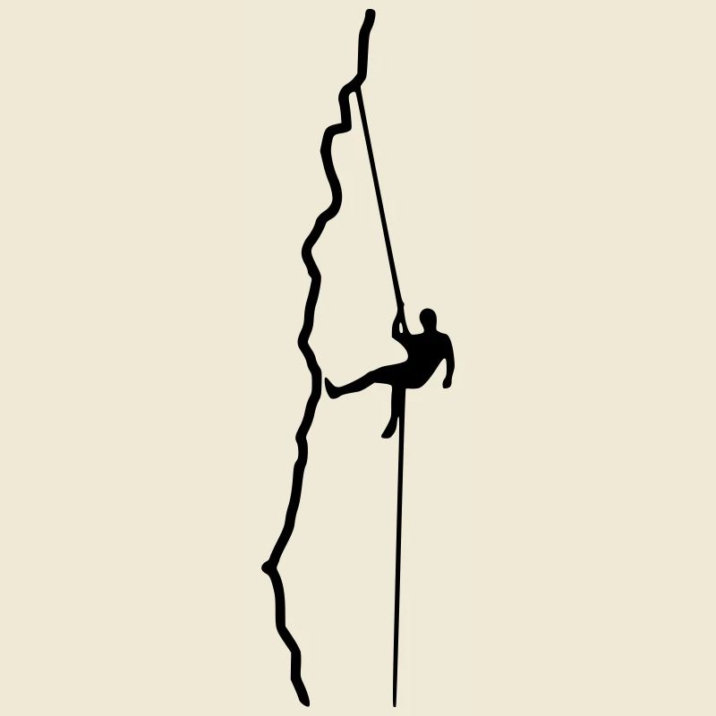 Climber rappelling