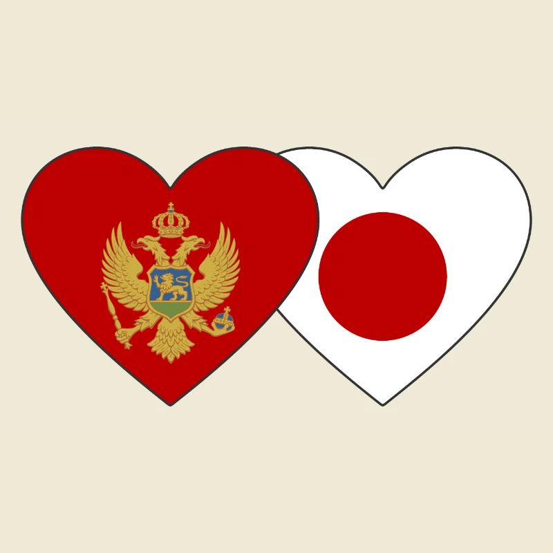 Montenegro Japan Flag