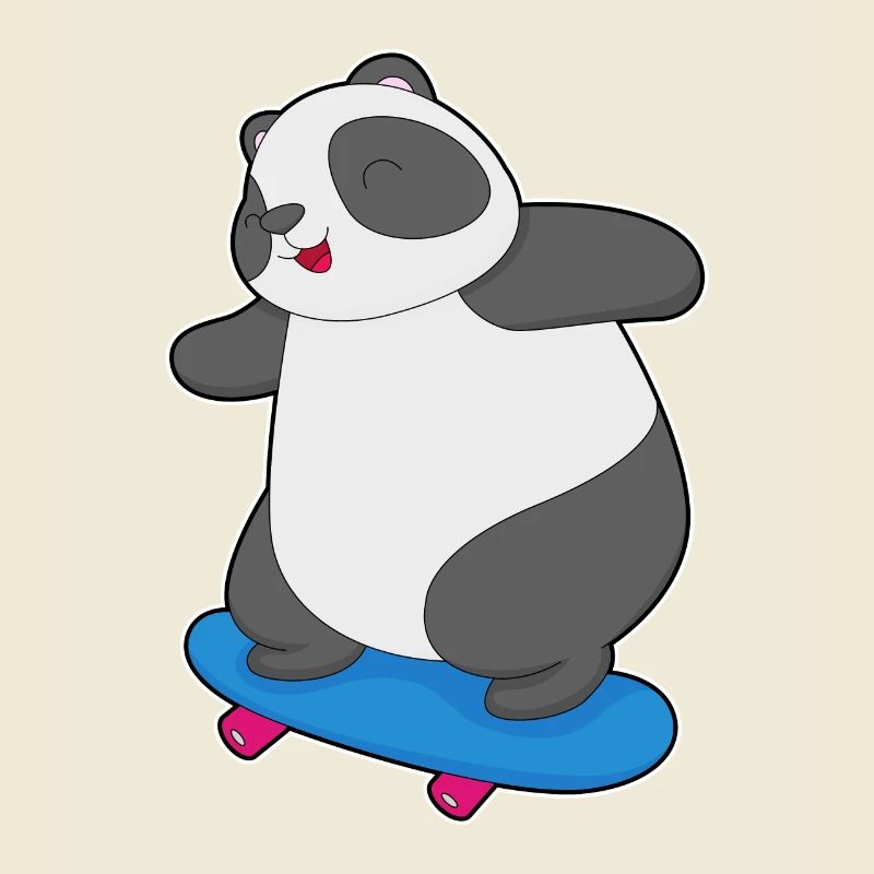 Panda Skater Skateboard