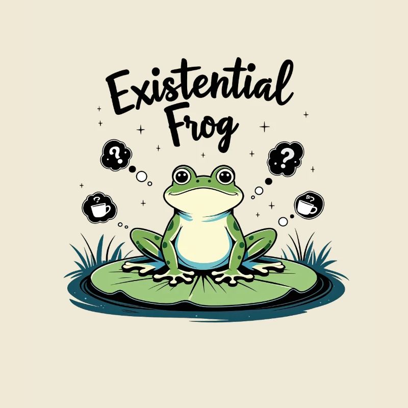 Existential Frog – Funny Brooding Motif