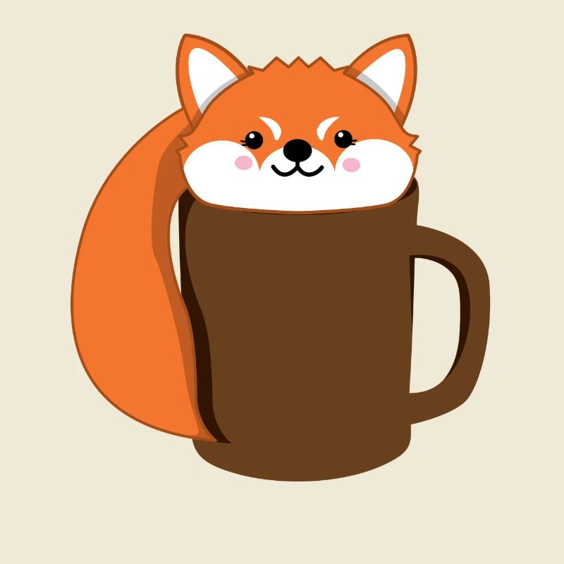 Fuchs - Café - Tase - Comic Style - Cadeaux