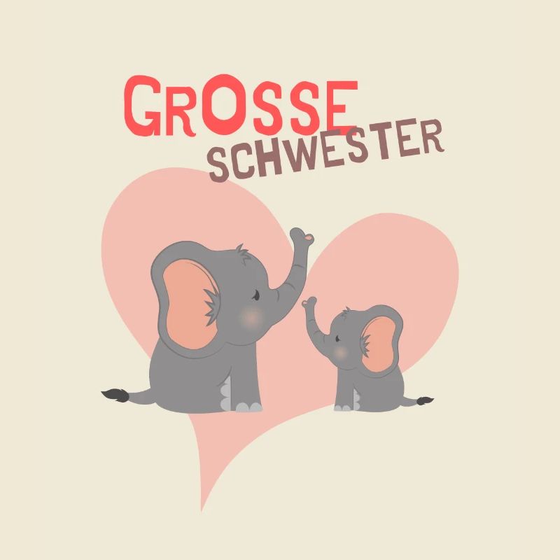 Stolze große Schwester mit süßem Elefantenherz